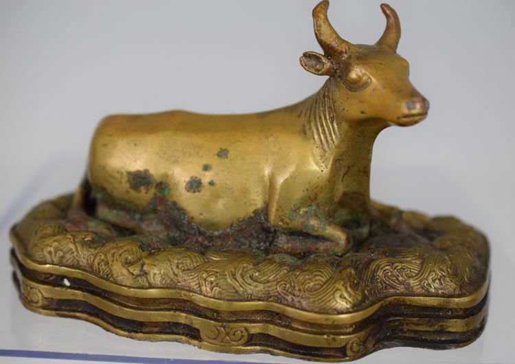19th Century Chinese Bronze Cow (1 of 4)