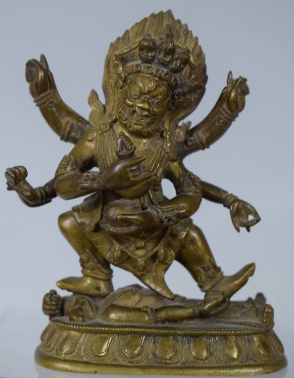 A Tibetan bronze figure of Mahakala (1 of 5)