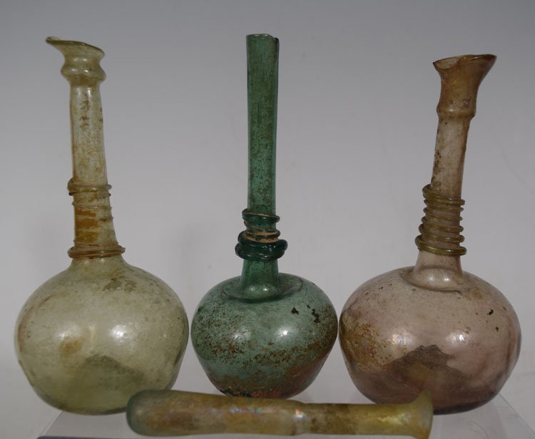 Three Roman Glass Vases and Bottle (1 of 6)
