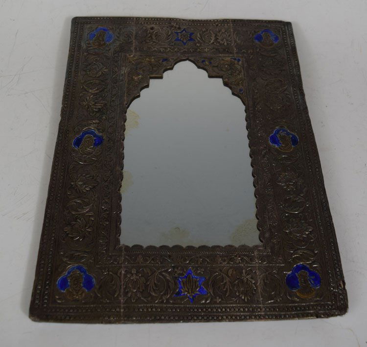 Islamic Indo-Persian Silver and enameled Mirror (1 of 6)
