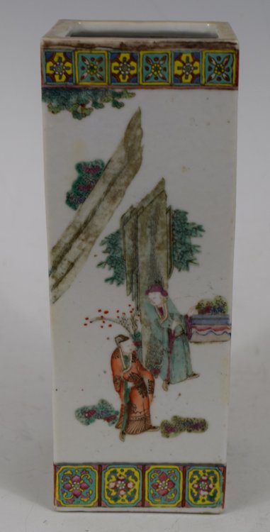 Antique Chinese Square Porcelain Vase (1 of 6)