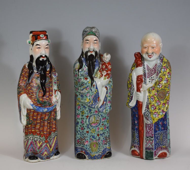 Set of three Late Qing Chinese Famile Rose Porcelain (1 of 6)