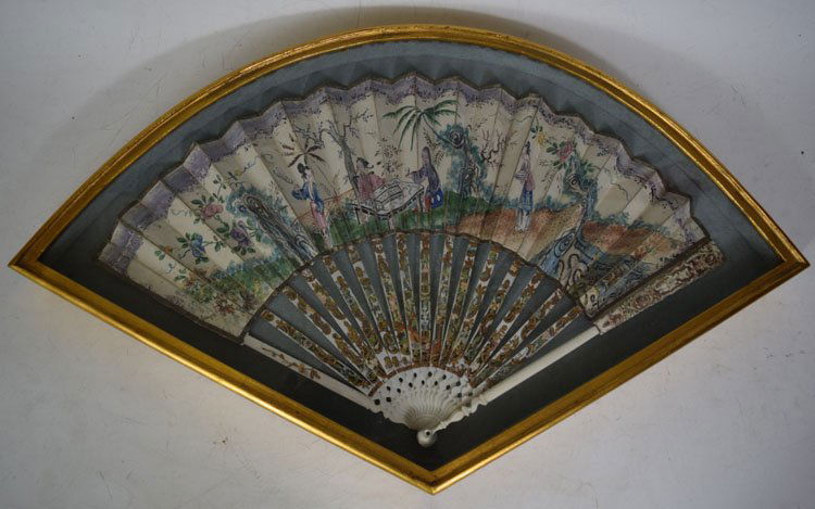 Chinese Had Painted Framed Fan (1 of 4)