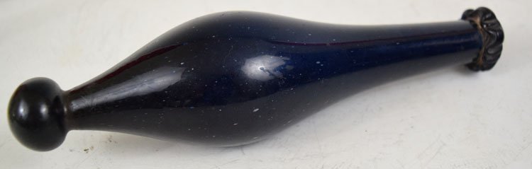 18th C. Turkish or Persian Blue Glass Bottle Vassel (1 of 3)