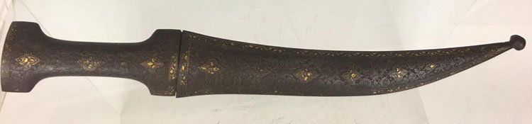 19th C. Whole Steel Persian Qajar Jambiya Dagger Wootz (1 of 6)