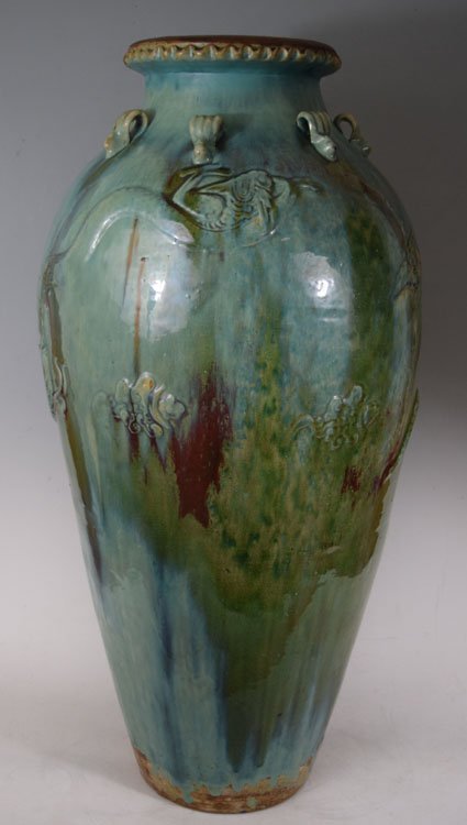 Large 19th Century Asian Flambe Glazed Vase (1 of 7)