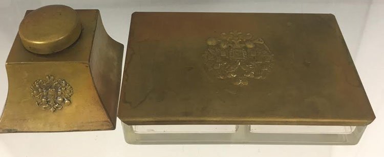 Russian Imperial  Military Two piece Desk Set (1 of 3)