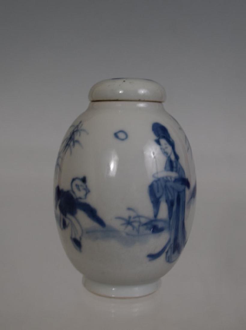 Chinese Kangxi Period Blue and White Small Jar (1 of 6)