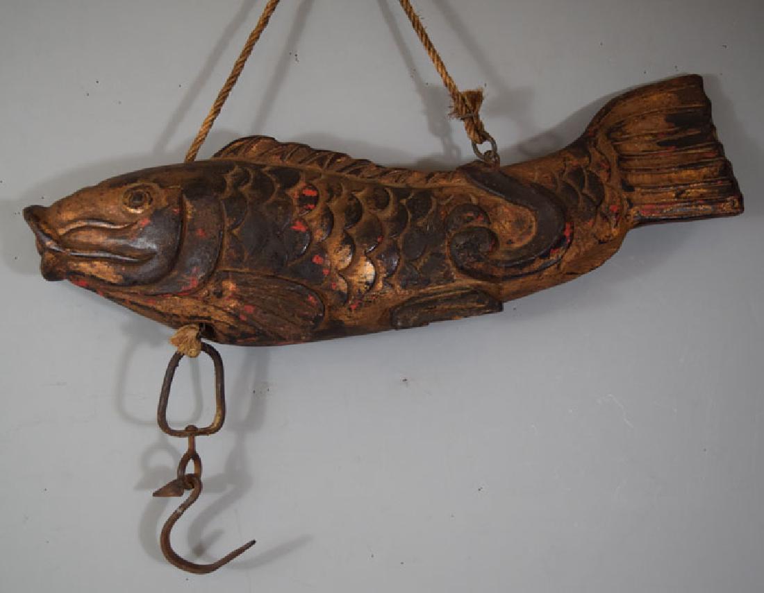 Large Chinese  Carved Wood Advertising Fish Statue (1 of 8)