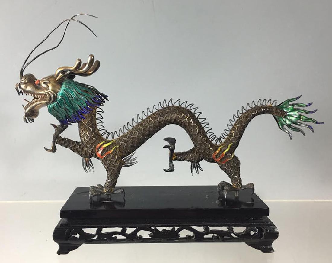 Chinese Silver and Enamel Dragon (1 of 4)
