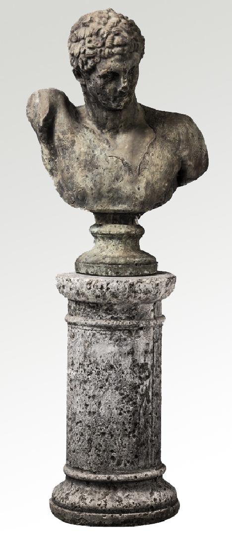 Classical style bust of Hermes with pedestal, 64"h (1 of 7)