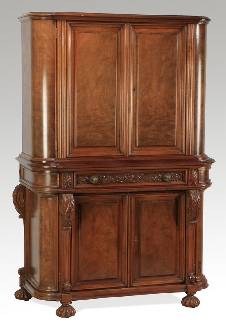 Early 20th c. Berkey & Gay style walnut cabinet (1 of 3)