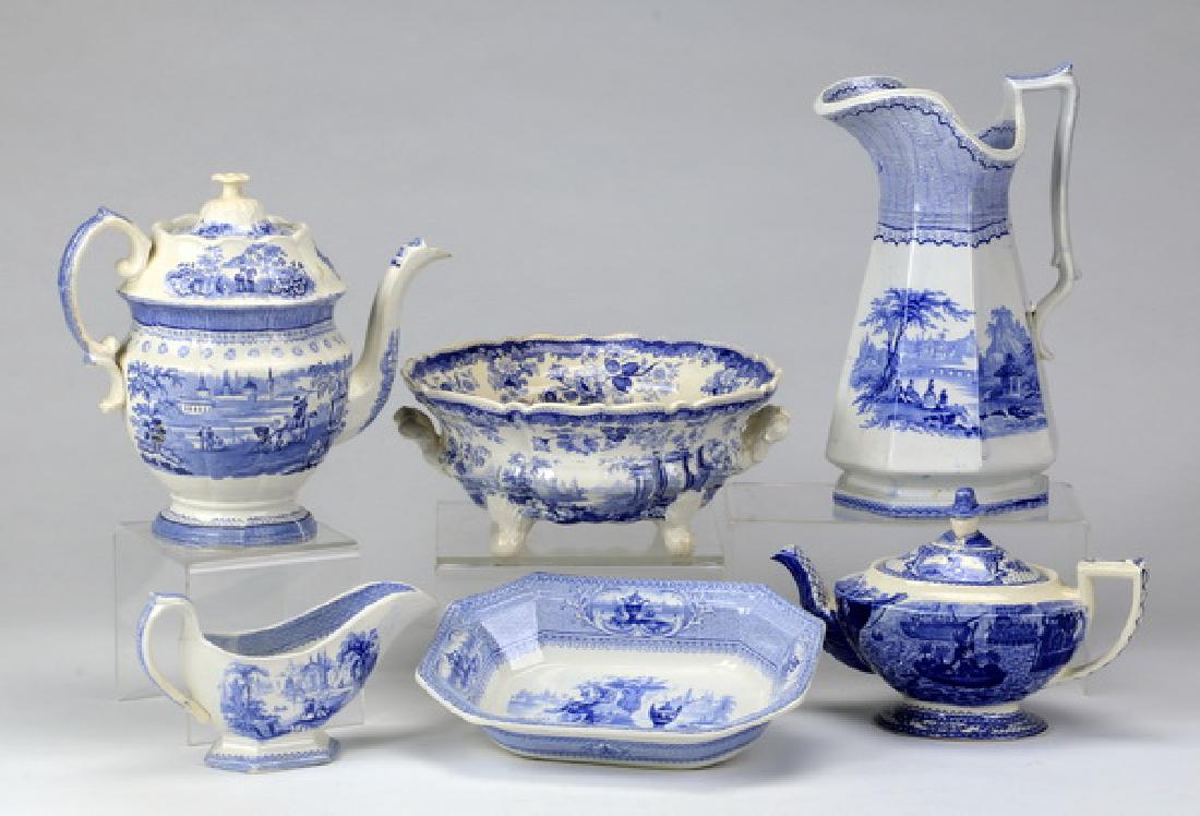 6-Pieces 19th c. blue and white transferware (1 of 5)