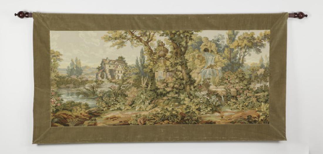 Neoclassical style loomed tapestry with rod, 75"w (1 of 5)