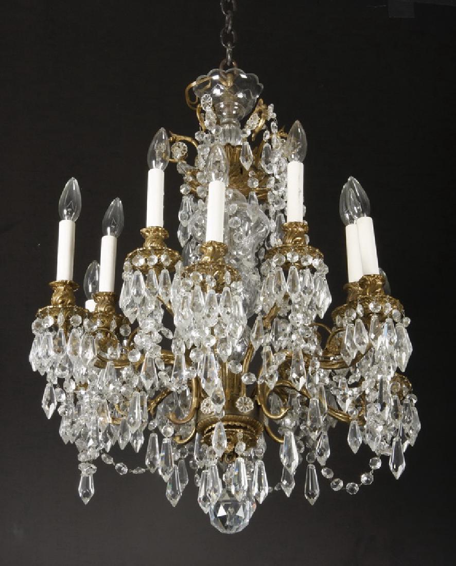 19th c. gilt bronze and crystal chandelier (1 of 1)