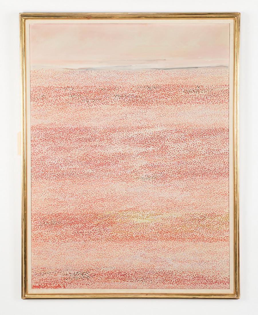 Pointillist style O/c of a sandy shore, 52"h (1 of 2)