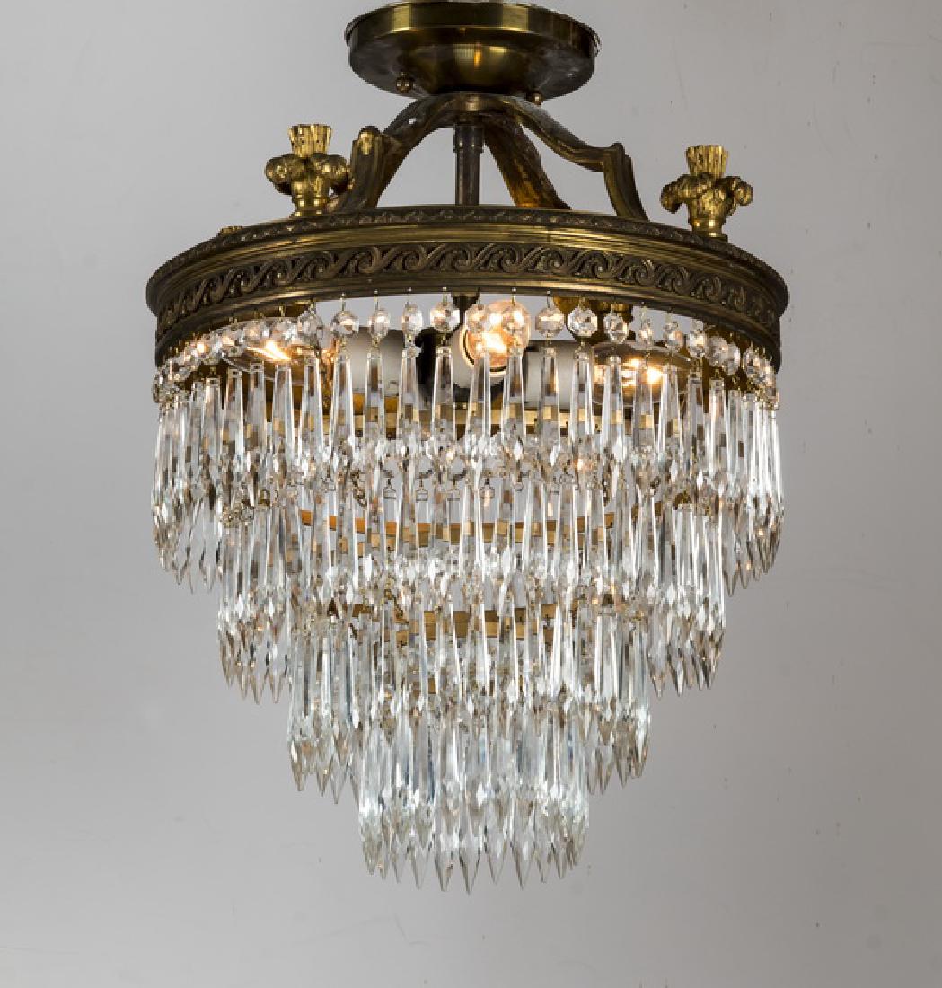 Hollywood Regency style four-tier crystal chandelier (1 of 1)