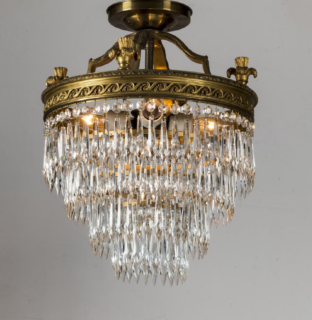 Hollywood Regency style four-tier crystal chandelier (1 of 1)