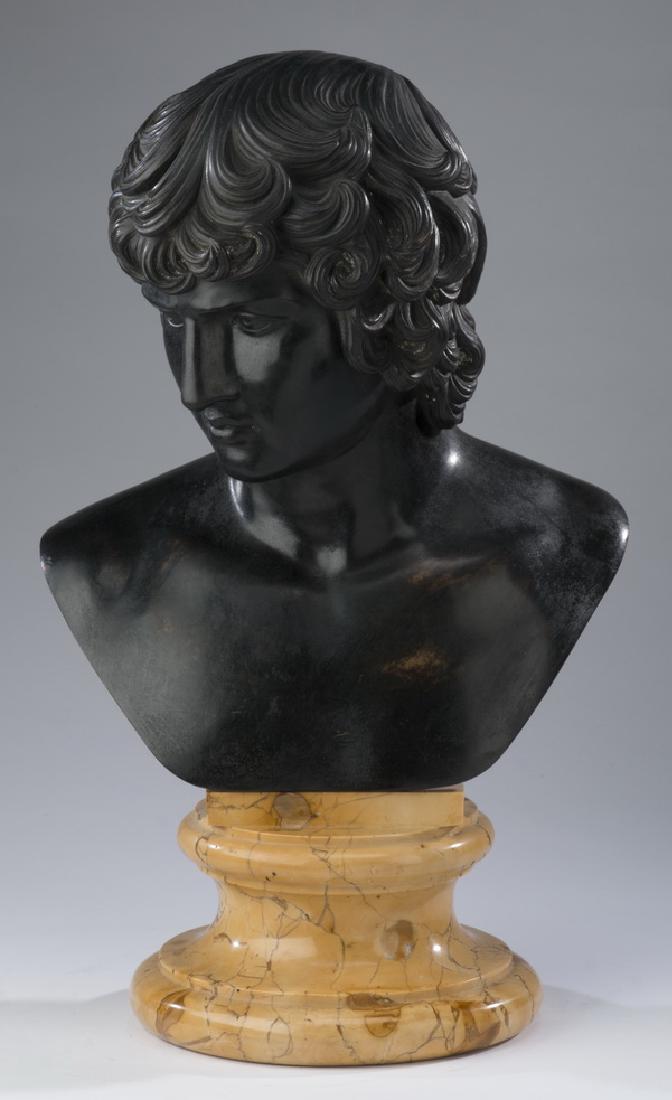 Classical style bronze bust of a young man, 18"h (1 of 3)