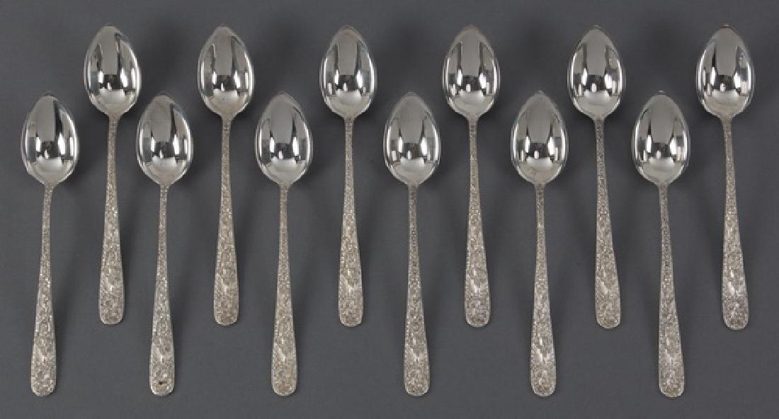 (12) S. Kirk & Son sterling Repousse fruit spoons, 6" (1 of 1)