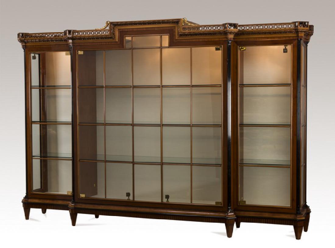 Monumental Neoclassical style bookcase vitrine, 122"w (1 of 4)