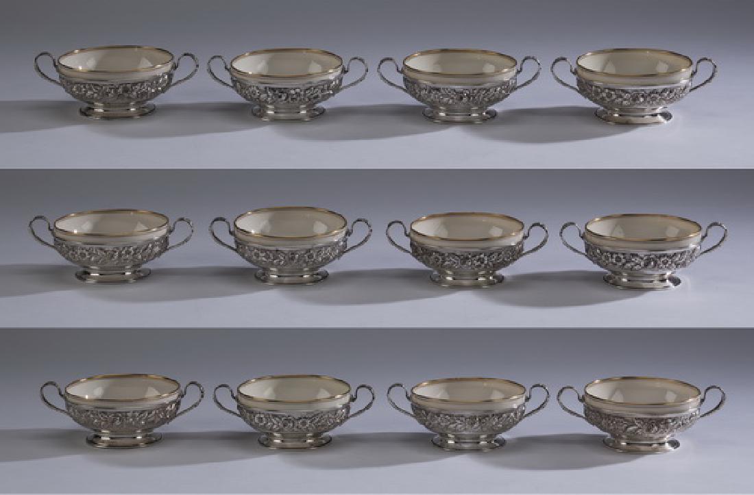 (12) Baltimore Silversmiths sterling Repousse' bowls (1 of 6)