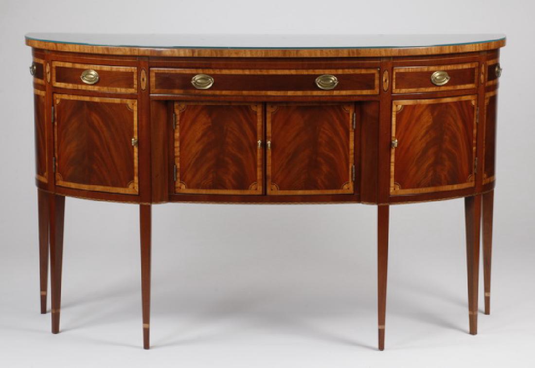 Hickory Furniture inlaid demilune buffet (1 of 4)