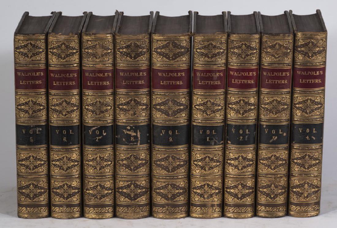 (9) 19th c. leatherbound books 'Letters of Walpole' (1 of 1)