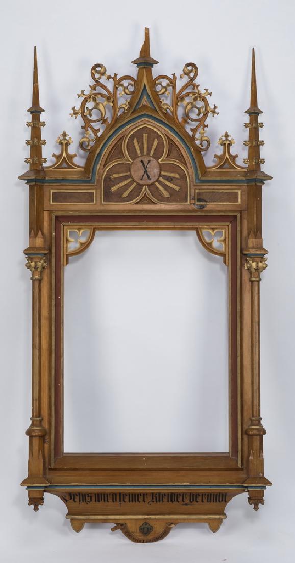 Gothic Revival style carved, decorated frame, 62"h (1 of 3)
