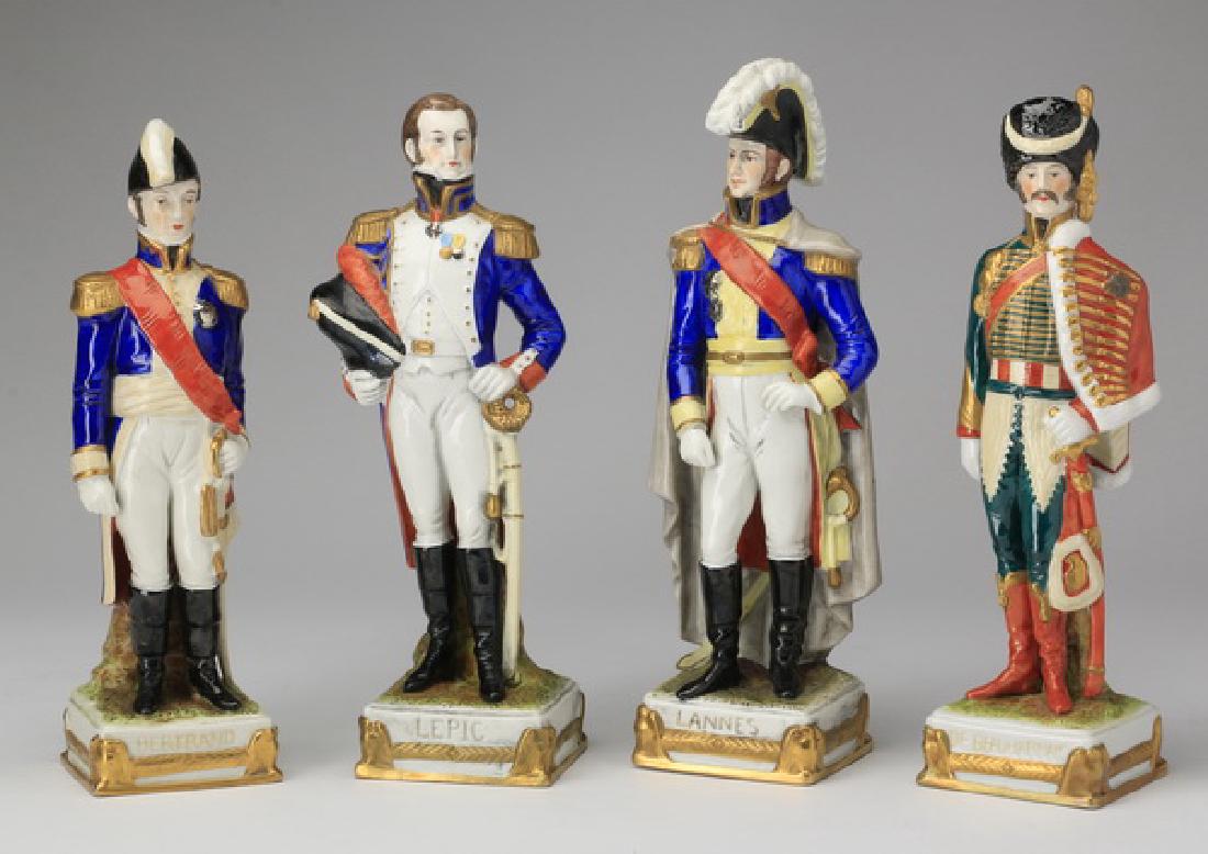 (4) German porcelain soldier figurines (1 of 10)
