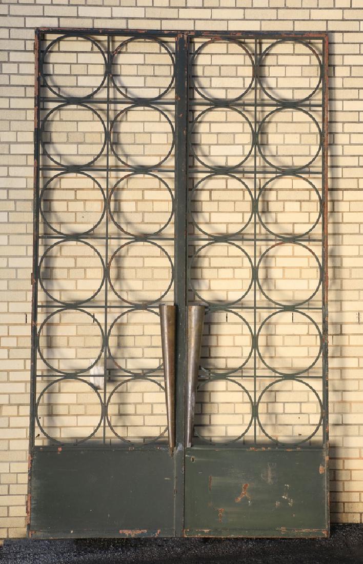 French Moderne ornamental iron double doors, 117"h (1 of 1)