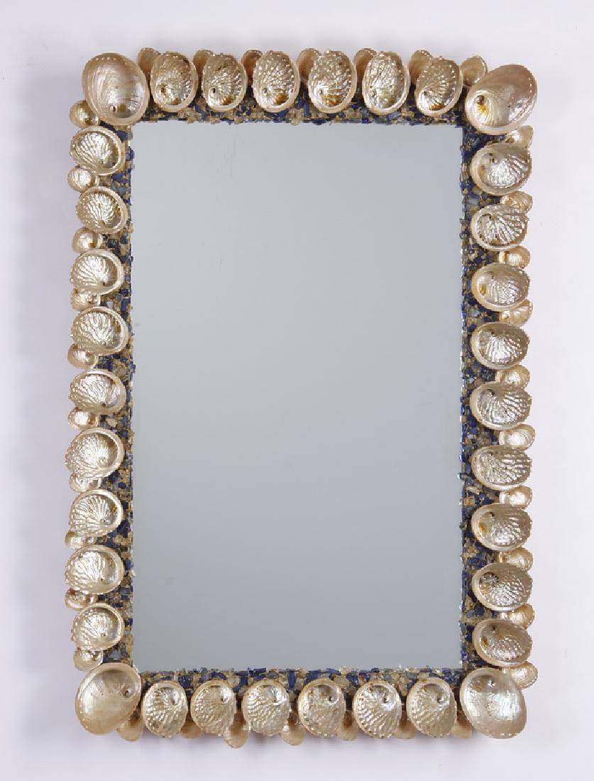 Abalone shell decorated mirror, 49"h (1 of 2)