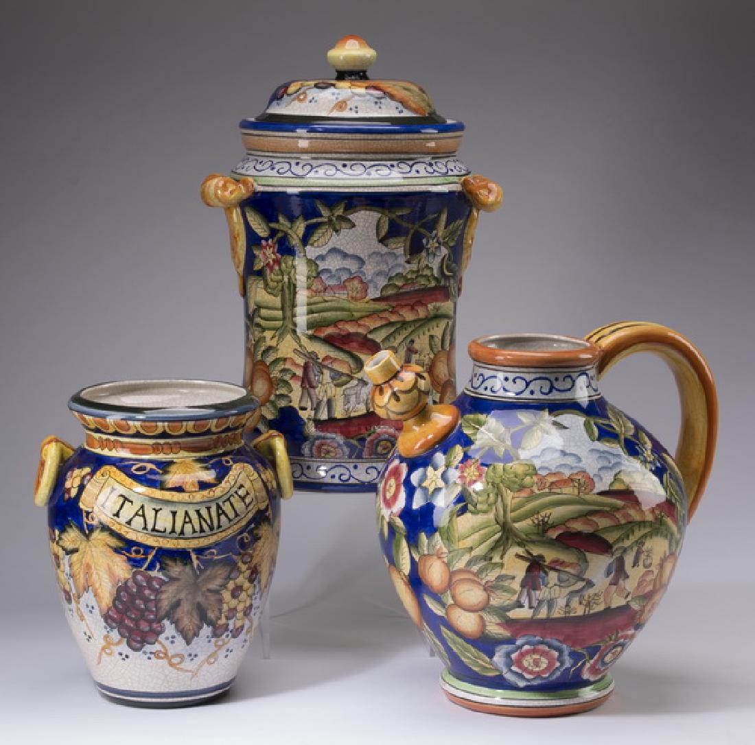 3-Piece grouping of hand decorated Italian pottery (1 of 1)