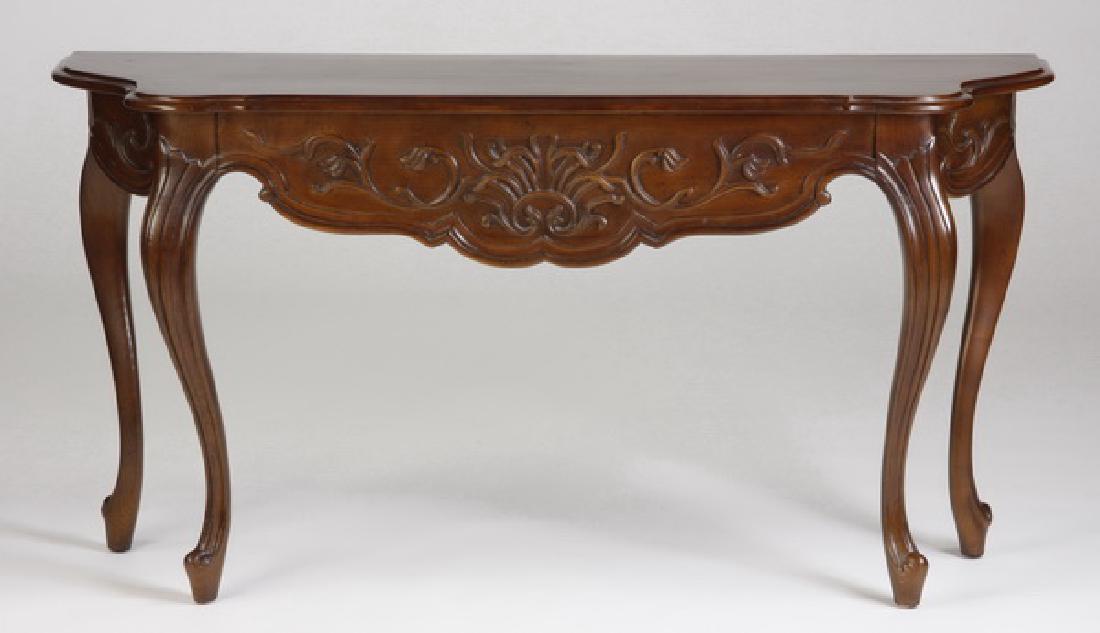 Carved mahogany console table, 54"l (1 of 1)