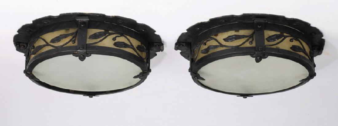 (2) Arts & Crafts style ceiling fixtures, 17" diam. (1 of 1)