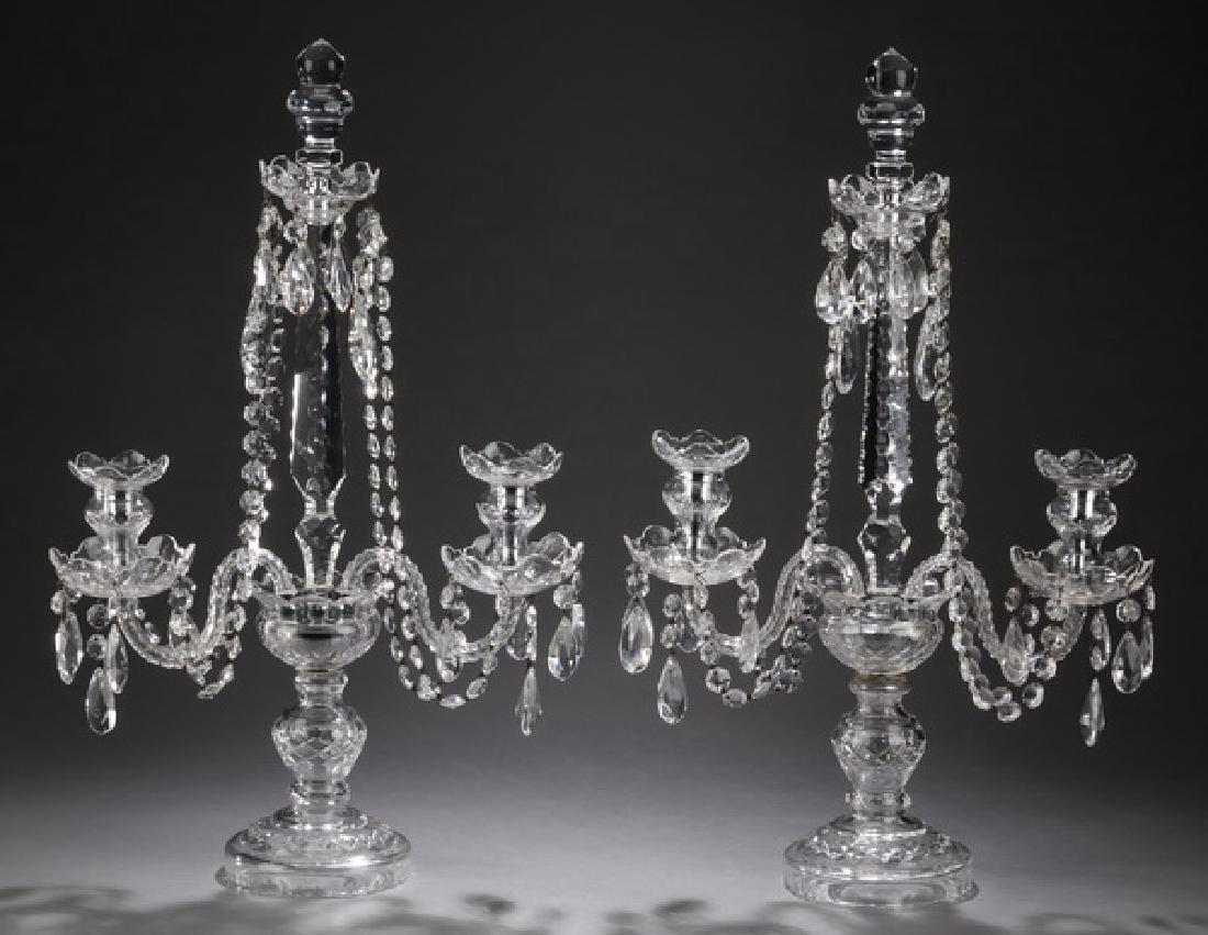 (2) Crystal two light candelabra, 22"h (1 of 2)