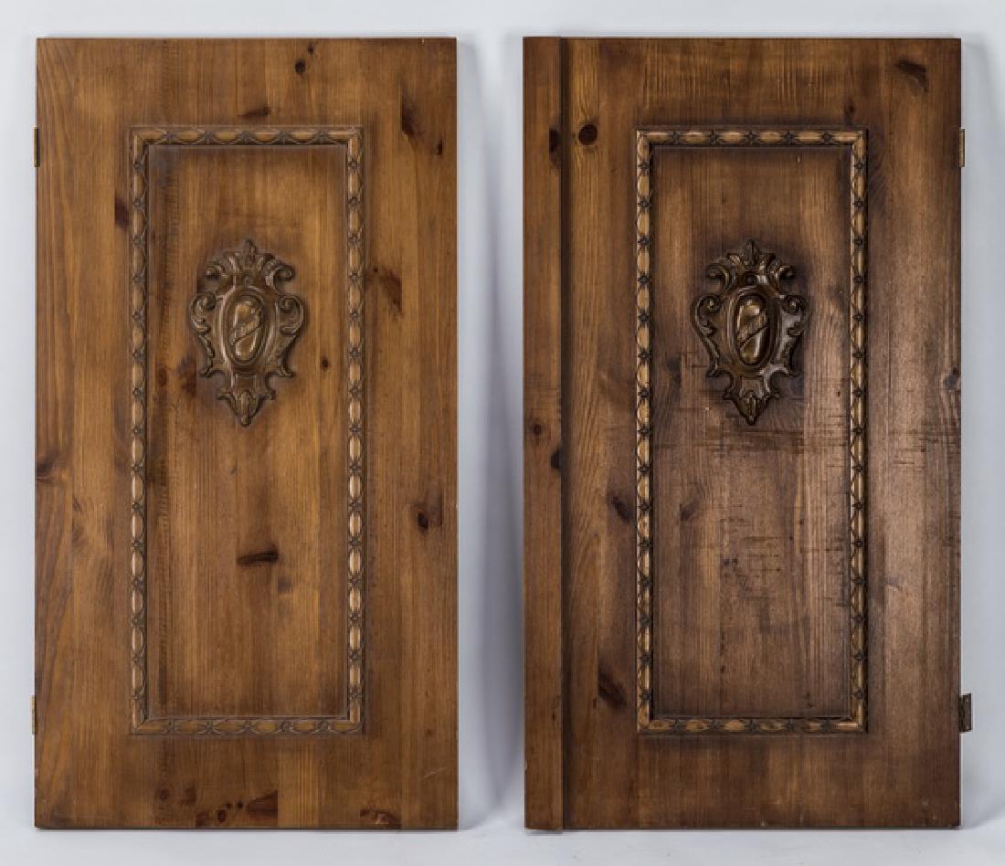 (2) 19th c. carved architectural panels, 33"h (1 of 2)