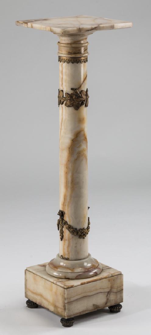 19th c. Empire style onyx pedestal, 40"h (1 of 3)