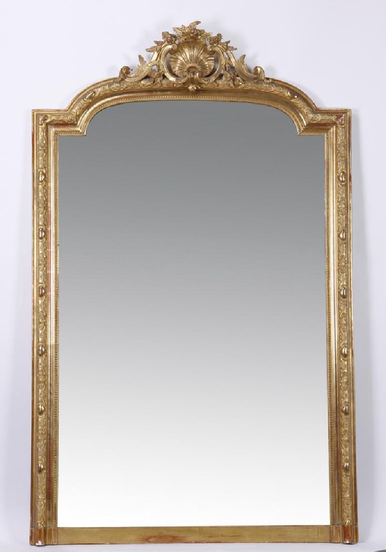 19th c. French gilt wood mirror, 71"h (1 of 1)