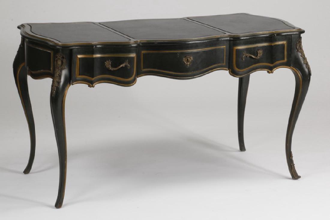 Early 20th c. bronze mounted desk, 54"l (1 of 3)