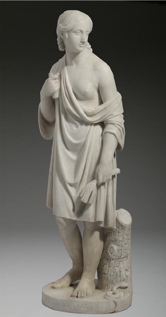 19th c. Continental marble sculpture, 40"h (1 of 8)