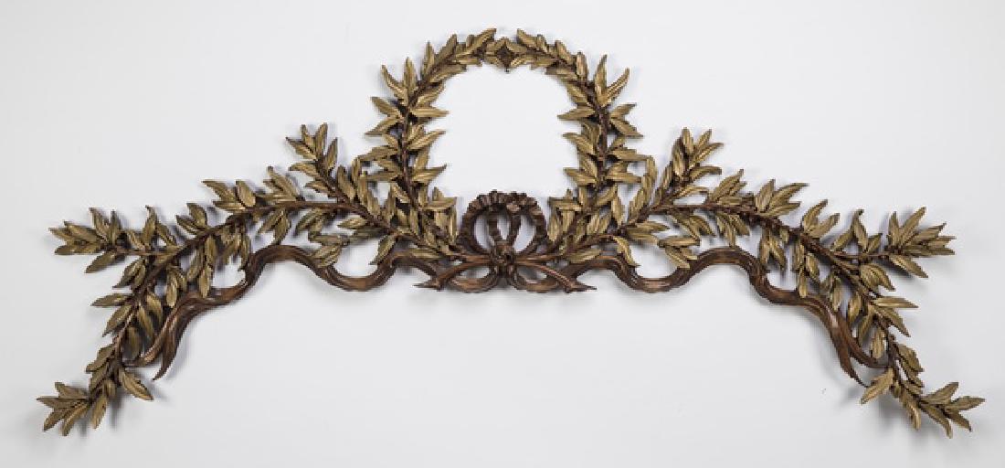 Carved wood & parcel gilt laurel wreath, 72"l (1 of 1)