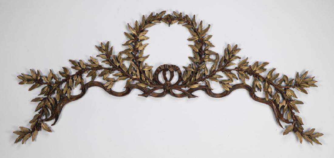 Carved wood and parcel gilt laurel wreath, 72"l (1 of 1)