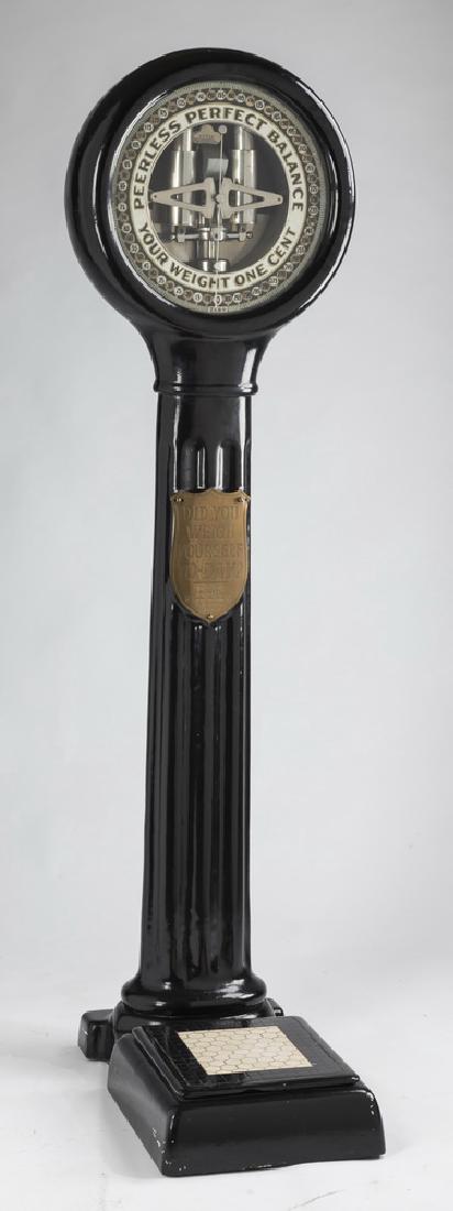 19th c. Peerless Perfect Balance weight scale, 68"h (1 of 7)