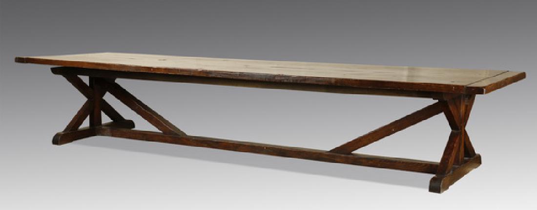 Oversized rustic oak banquet table, 168" long (1 of 4)