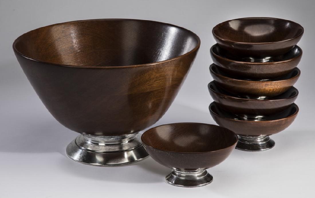 Mid-century mahogany and sterling silver salad set (1 of 2)
