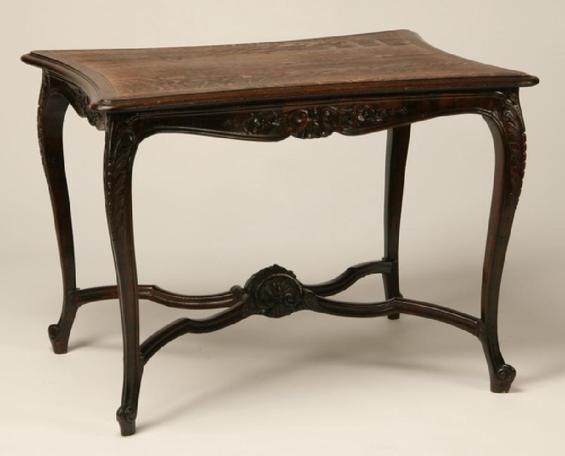 19th c. French Provincial carved oak side table (1 of 2)