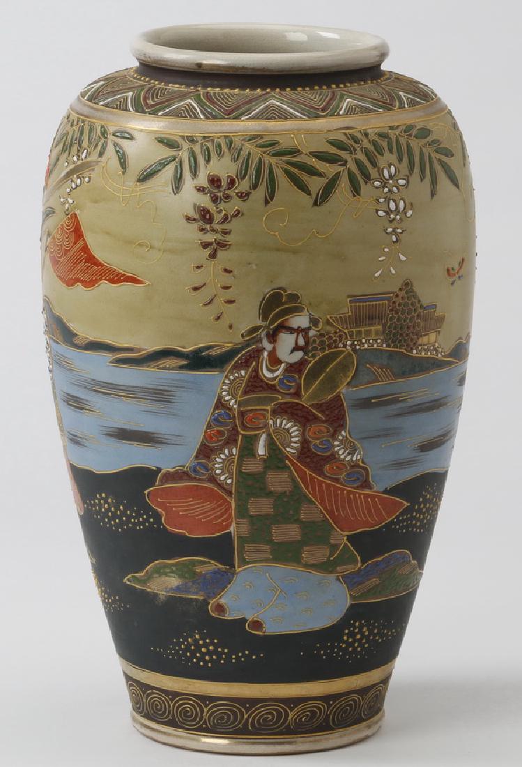 Japanese Satsuma vase, 12"h (1 of 3)