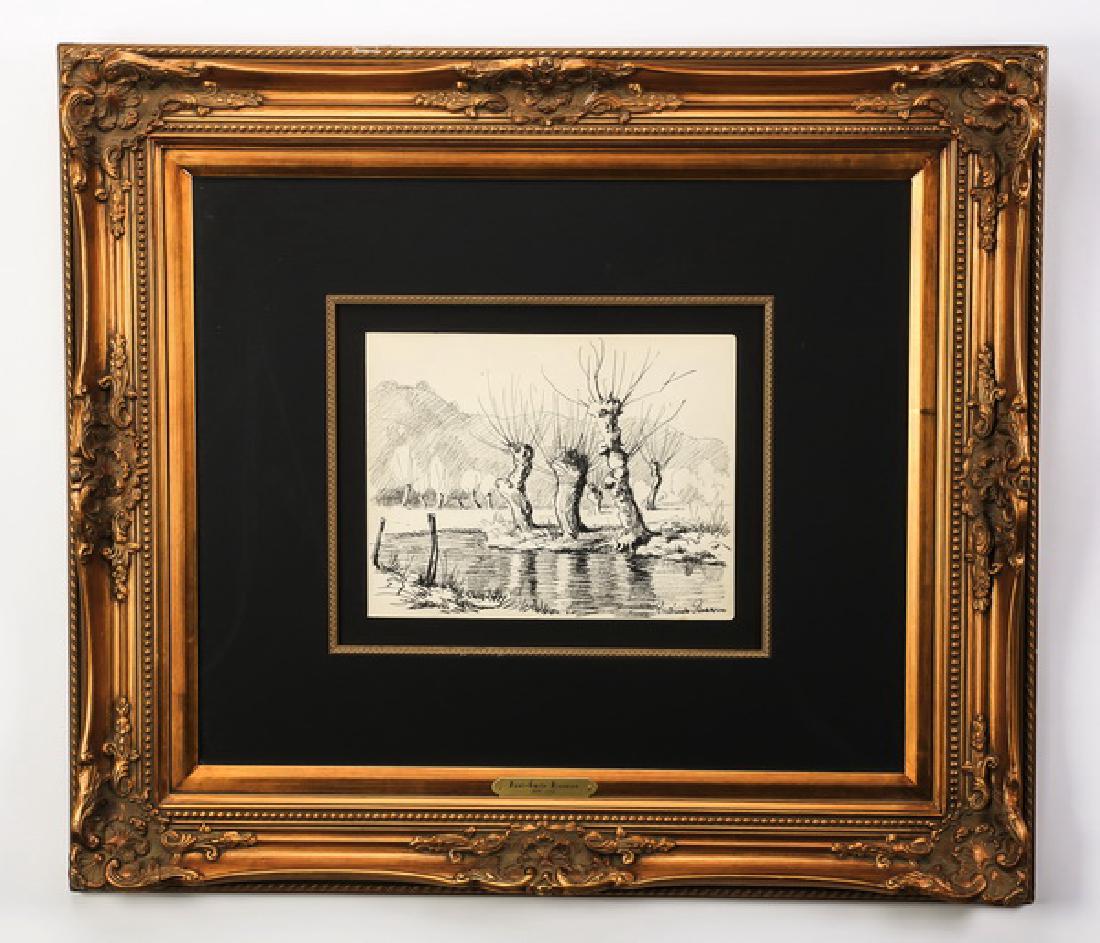 Paul-Emile Pissarro signed charcoal drawing, c. 1959 (1 of 5)