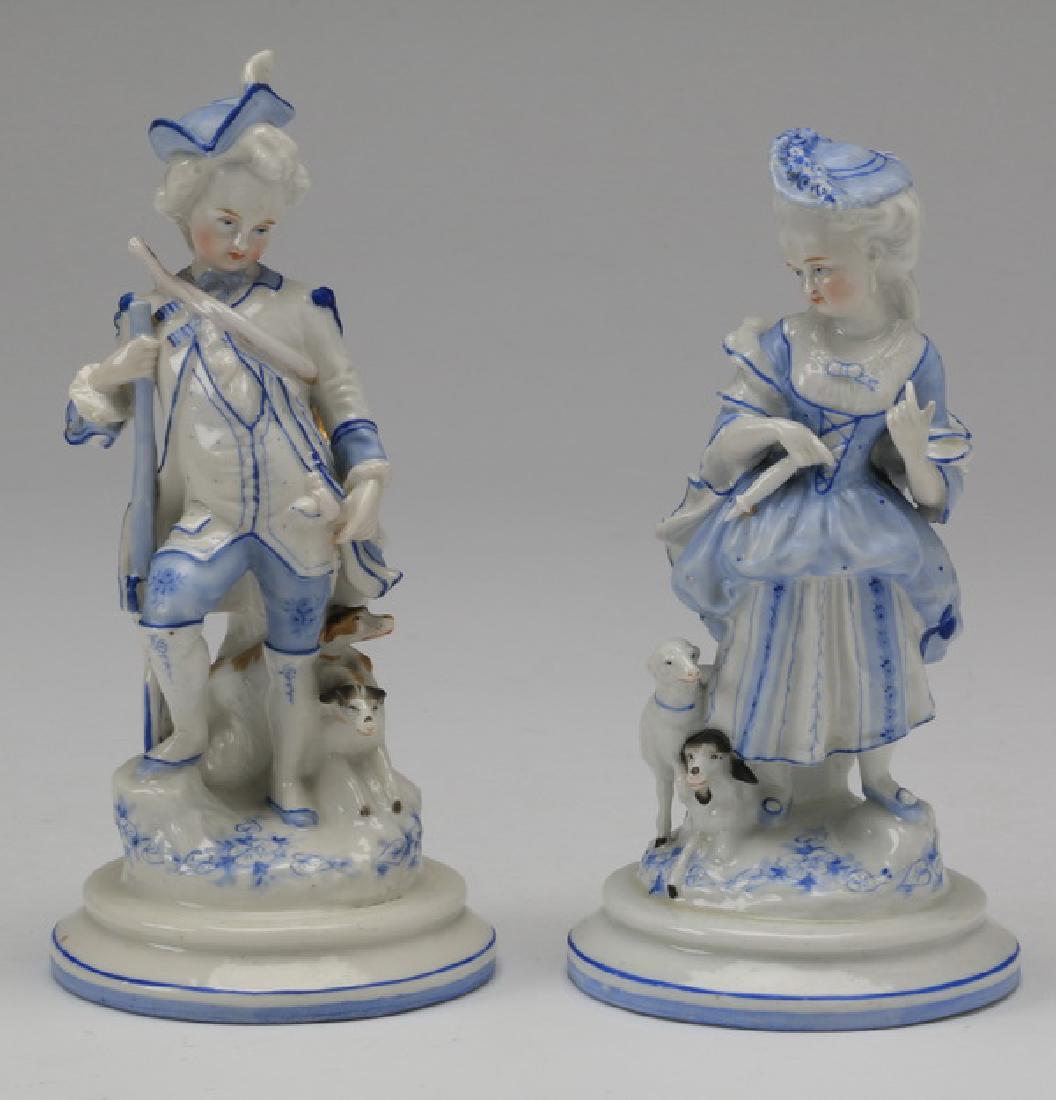 (2) Early 20th c. Continental figurines, 7"h (1 of 7)